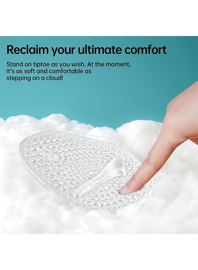 2 Pairs Clear Metatarsal Pads Ball of Foot Cushions Heel Pads Inserts for Too Big Shoes Non Slip Heel Grips Liners Reduce Foot Pain Prevent Blisters - Image 2
