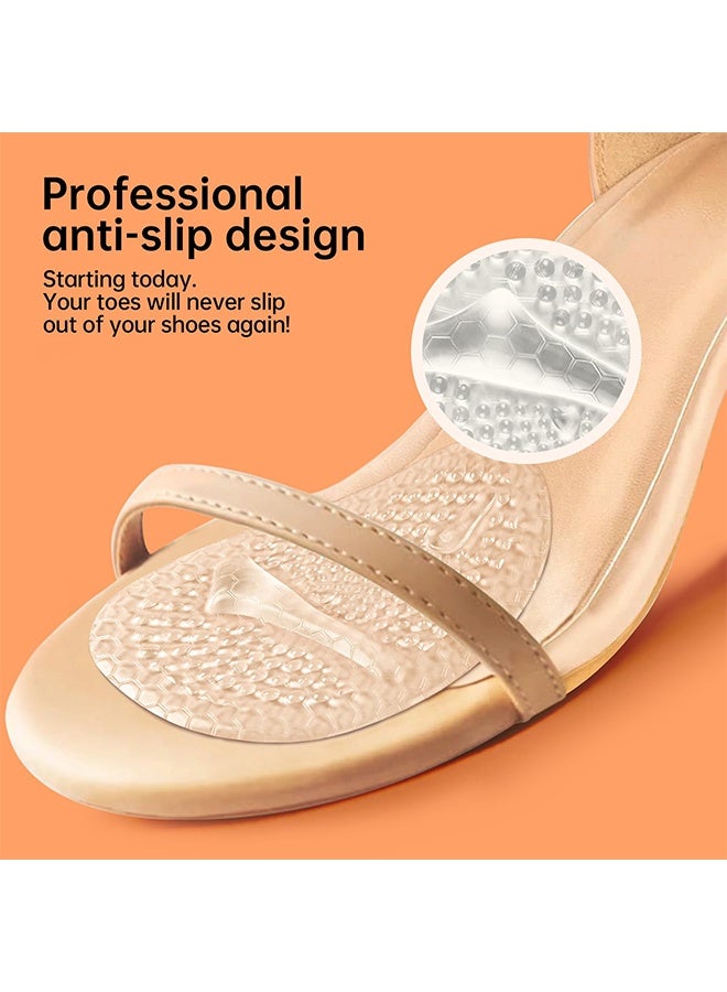 2 Pairs Clear Metatarsal Pads Ball of Foot Cushions Heel Pads Inserts for Too Big Shoes Non Slip Heel Grips Liners Reduce Foot Pain Prevent Blisters - Image 3