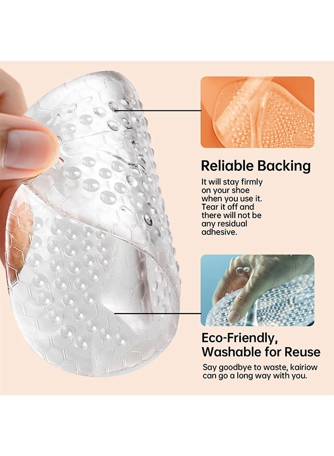 2 Pairs Clear Metatarsal Pads Ball of Foot Cushions Heel Pads Inserts for Too Big Shoes Non Slip Heel Grips Liners Reduce Foot Pain Prevent Blisters - Image 4