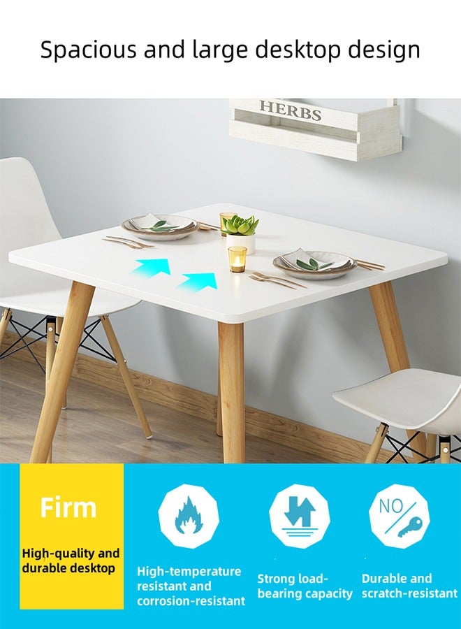 Generic Modern Casual Square Small Dining Table,Dinner Table,Living Room Dining Table,Simple Style Coffee Table, Casual Living Room Coffee Table, Suitable for Family Office Desk, Kitchen Dining Table, Coffee Table, Writing Desk,80cm×80cm×73cm  - Image 4