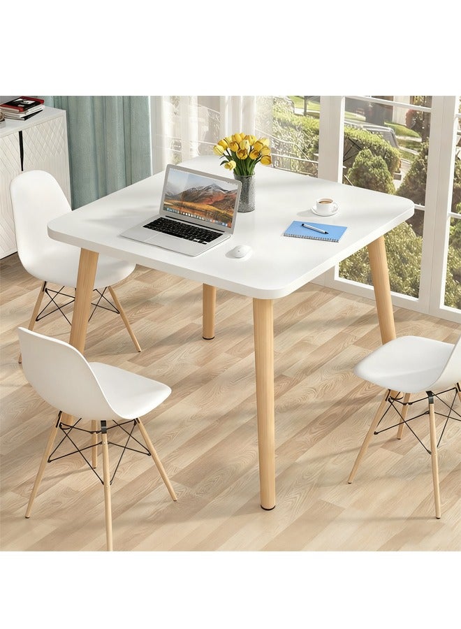 طاولة طعام ساحة عصرية، طاولة مطبخ غرفة طعام، طاولة طعام خشبية صلبة بيضاء، مكتب خشبية صلبة متعددة الوظائف، طاولة قهوة، مكتب مكتب، ينطبق على غرفة طعام المطبخ وغرفة المعيشة (طاولة)غرفة المعيشة (طاولة) - Image 1