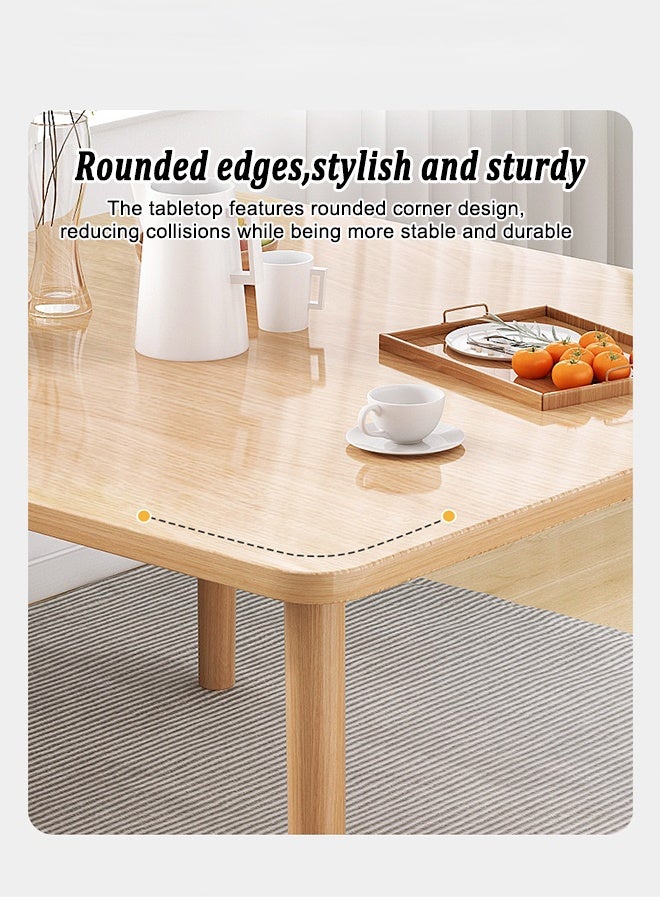 Wooden Dining Table, 80cm Dining Room Kitchen Table, White Modern Square Dining Table with Solid Wood Legs, Multi-Functional Desk for Kitchen Dining Room and Living Room - Image 4