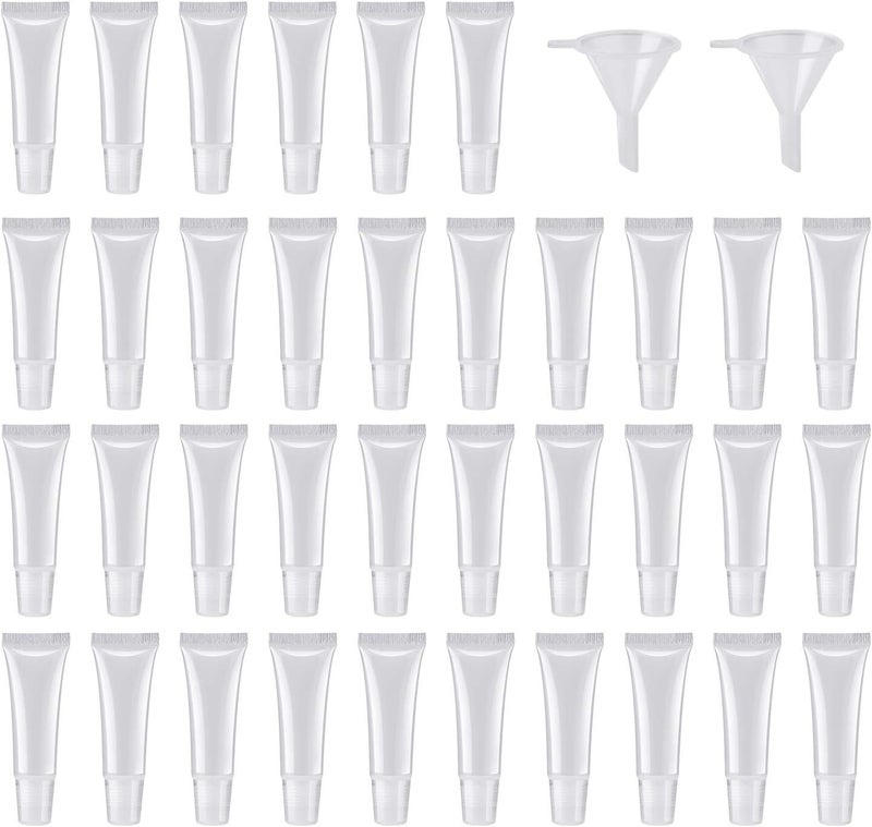 HRLORKC 50Pcs 10ml Empty Lip Gloss Tubes Empty Lip Balm Tubes for DIY Lip Gloss Balm Cosmetic 