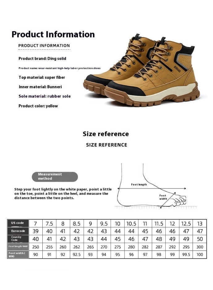 Dinggu أحذية أمان رجالية ذات أصابع فولاذية، خفيفة الوزن ومريحة، مقاومة للثقب ومقاومة للانزلاق، مقاومة للتآكل ومتينة، مريحة لفترات طويلة من الوقوف، خفيفة الوزن وجيدة التهوية، أحذية عمل يمكن ارتداؤها أيضًا كأحذية رياضية عصرية. - Image 3