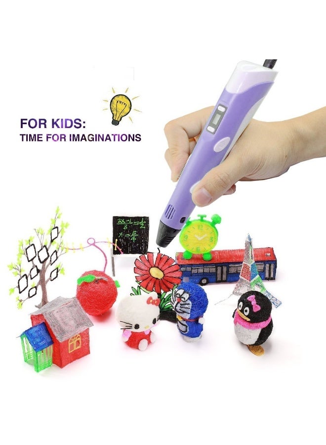 3D Drawing Pen with LCD Display, Perfect Gift For Kids, Ergonomic Design, 3D Printing Pen with LCD Screen, Educational Gift For Kids, Purple - Image 4