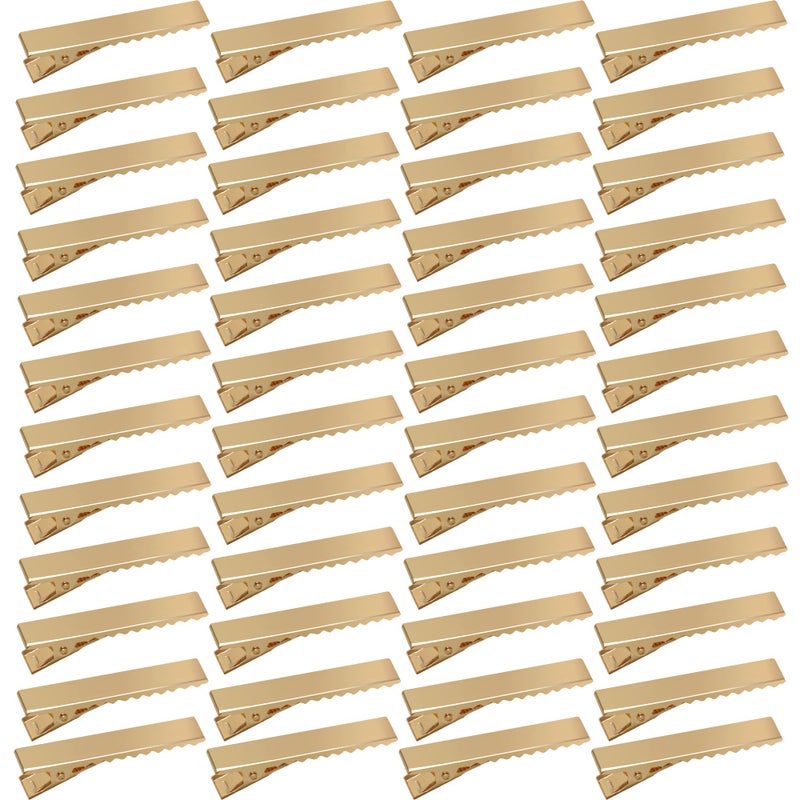 DED Gold 50 Pcs 4.5cm Metal Alligator Clips for DIY Hair Bows Accessories, Hair Clip (1.77 inches, 4.5CM) - Image 1
