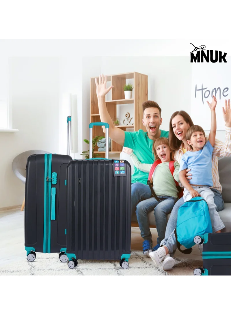 MNUK Viator Check-in Luggage- 28 Inch | Hard-side Smooth and comfortable Luggage Trolley with TSA Lock | PP Material| Double 360° 4 Wheeler| Large- Black