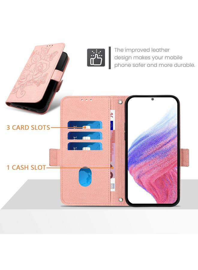 S-TOP Case For Samsung Galaxy S24 FE 5G Embossed Rose RFID Anti-theft Leather Phone Case - Image 4