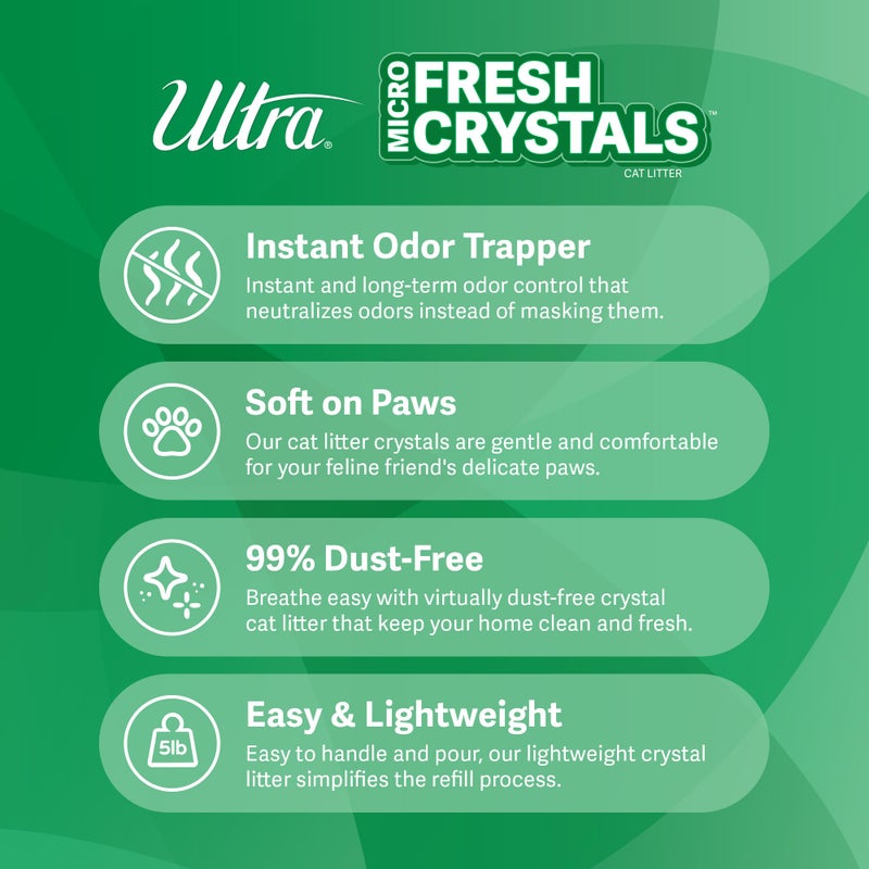 Ultra Fresh Scented Micro Crystals Premium Cat Litter - 99.9% Dust Free, Soft on Paws - 5 Lbs. - Image 3