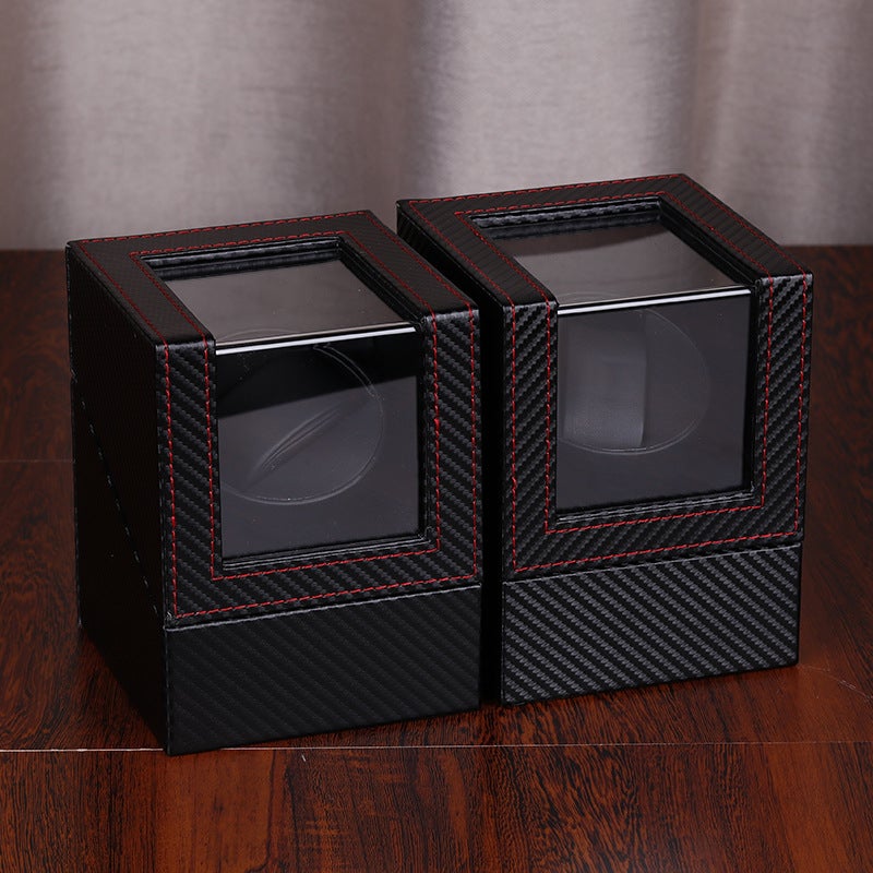 Tan Yun Zhiyuan Carbon Fiber Pu Leather 1+0 Automatic Winding Motor Box Watch Storage Display Watch Shaker - Image 5
