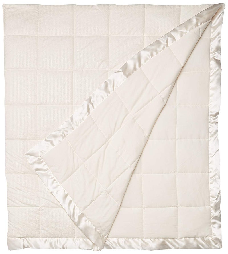 madison park Madison Park Cambria Down Alternative Blanket Premium 3M Scotchgard Moisture Wicking Treatment Lightweight and Soft Bed Cover For Summer with Satin Trim Oversized King Ivory  - Image 1