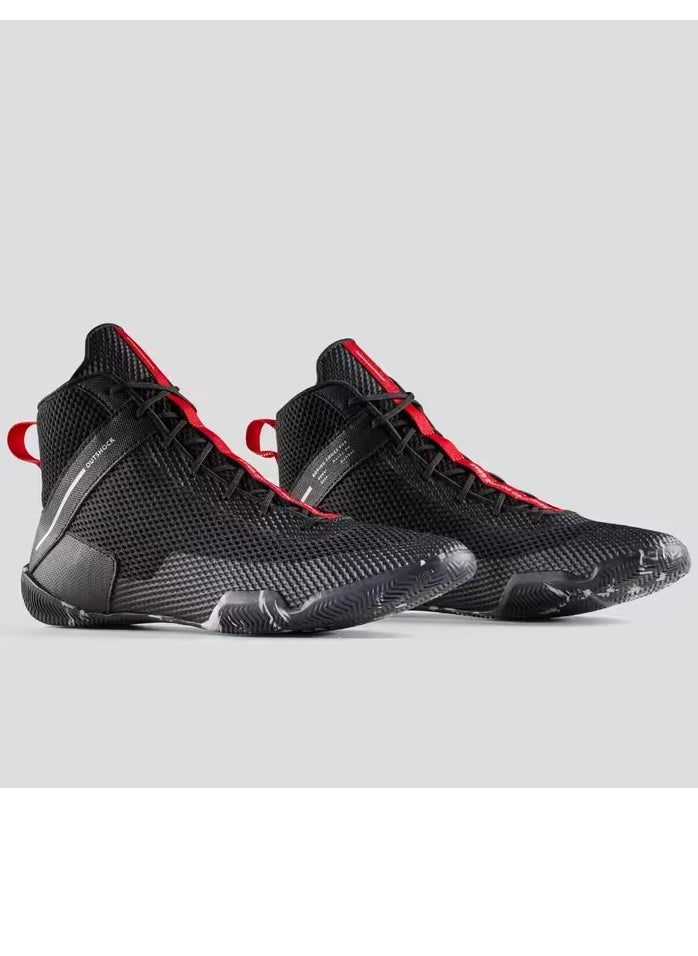 OUTSHOCK Light and Flexible Boxing Shoes 500 - Black  - Image 2