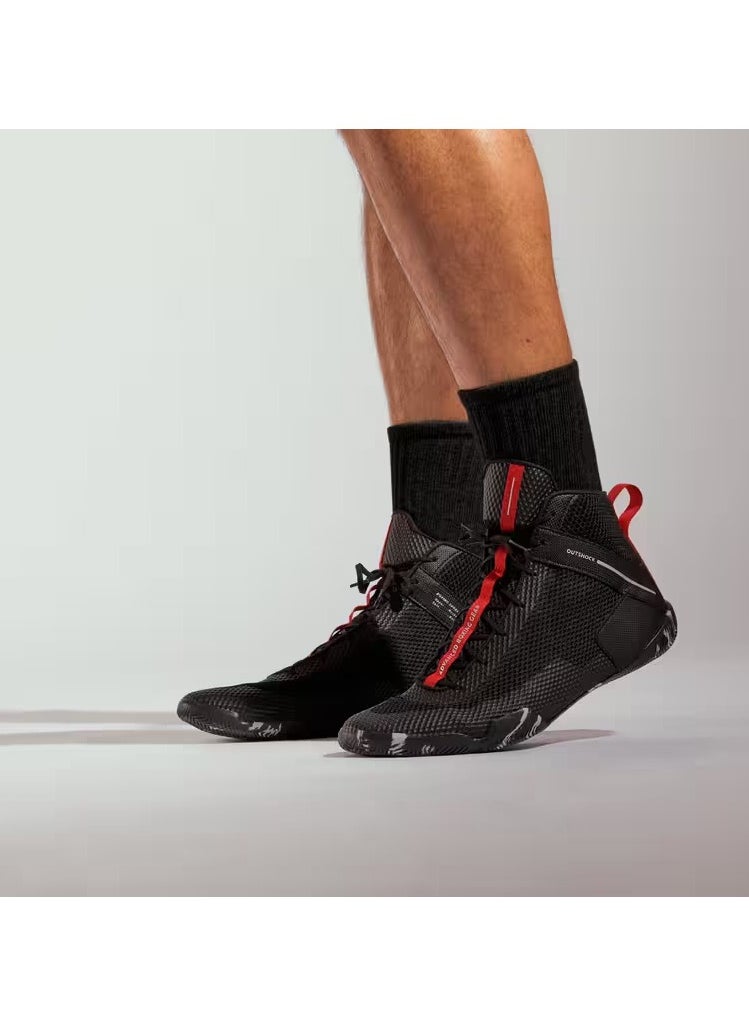 OUTSHOCK Light and Flexible Boxing Shoes 500 - Black  - Image 5