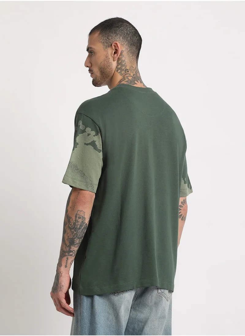 THE BEAR HOUSE THE BEAR HOUSE Men’s Cotton T-Shirt – Soft, Breathable & Comfortable, Perfect for Casual Wear, Ideal for Everyday & Summer Wear | Green-3XL | TSH-XINGU-GR-3XL