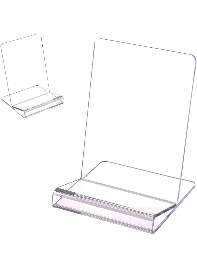 TPGP Acrylic Display Easel with 2.7'' Ledge, 2PC Clear Book Display Easel Holder, Display Stand for New Book Releases, Book Stand for Displaying Tablets, Magazines, Notebooks, iPad, CDs, etc (A5 Size)  - Image 1