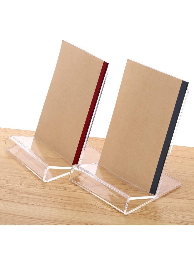 TPGP Acrylic Display Easel with 2.7'' Ledge, 2PC Clear Book Display Easel Holder, Display Stand for New Book Releases, Book Stand for Displaying Tablets, Magazines, Notebooks, iPad, CDs, etc (A5 Size)  - Image 2