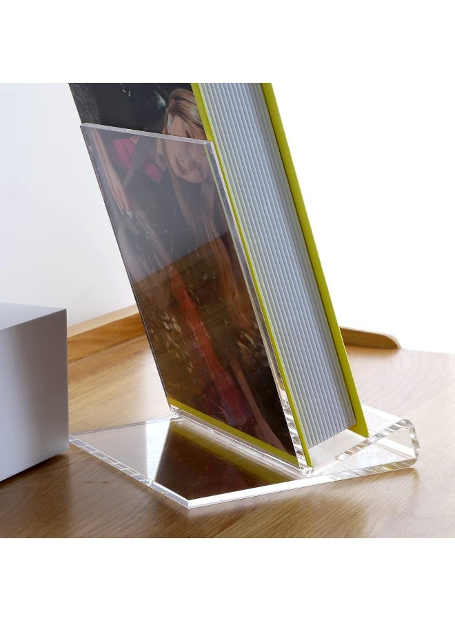 TPGP Acrylic Display Easel with 2.7'' Ledge, 2PC Clear Book Display Easel Holder, Display Stand for New Book Releases, Book Stand for Displaying Tablets, Magazines, Notebooks, iPad, CDs, etc (A5 Size)  - Image 3