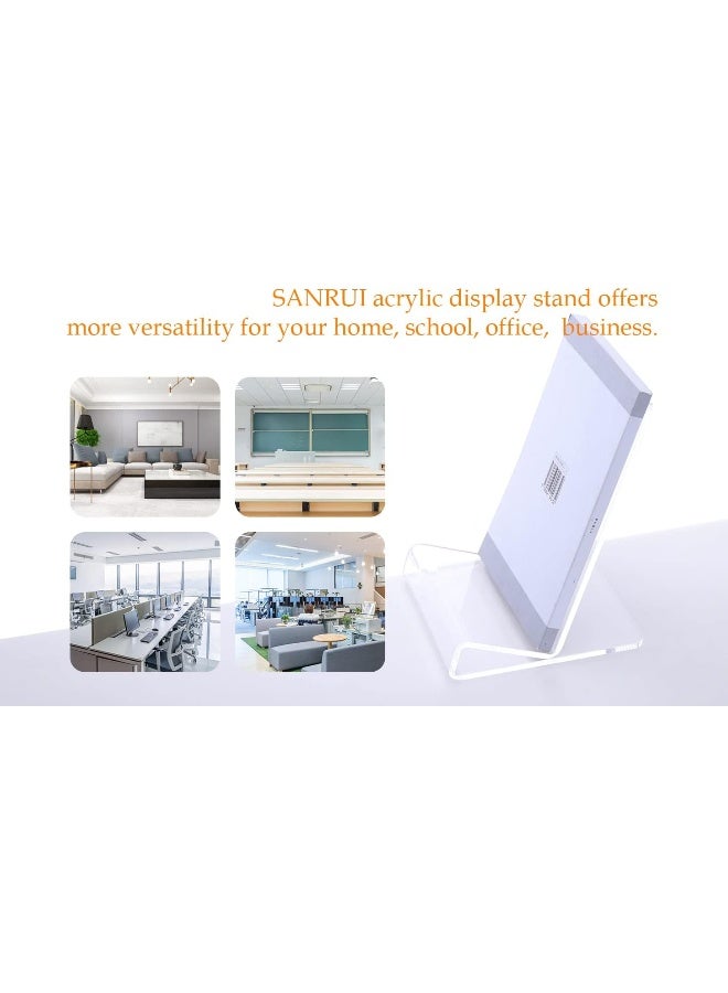 TPGP Acrylic Display Easel with 2.7'' Ledge, 2PC Clear Book Display Easel Holder, Display Stand for New Book Releases, Book Stand for Displaying Tablets, Magazines, Notebooks, iPad, CDs, etc (A5 Size)  - Image 4