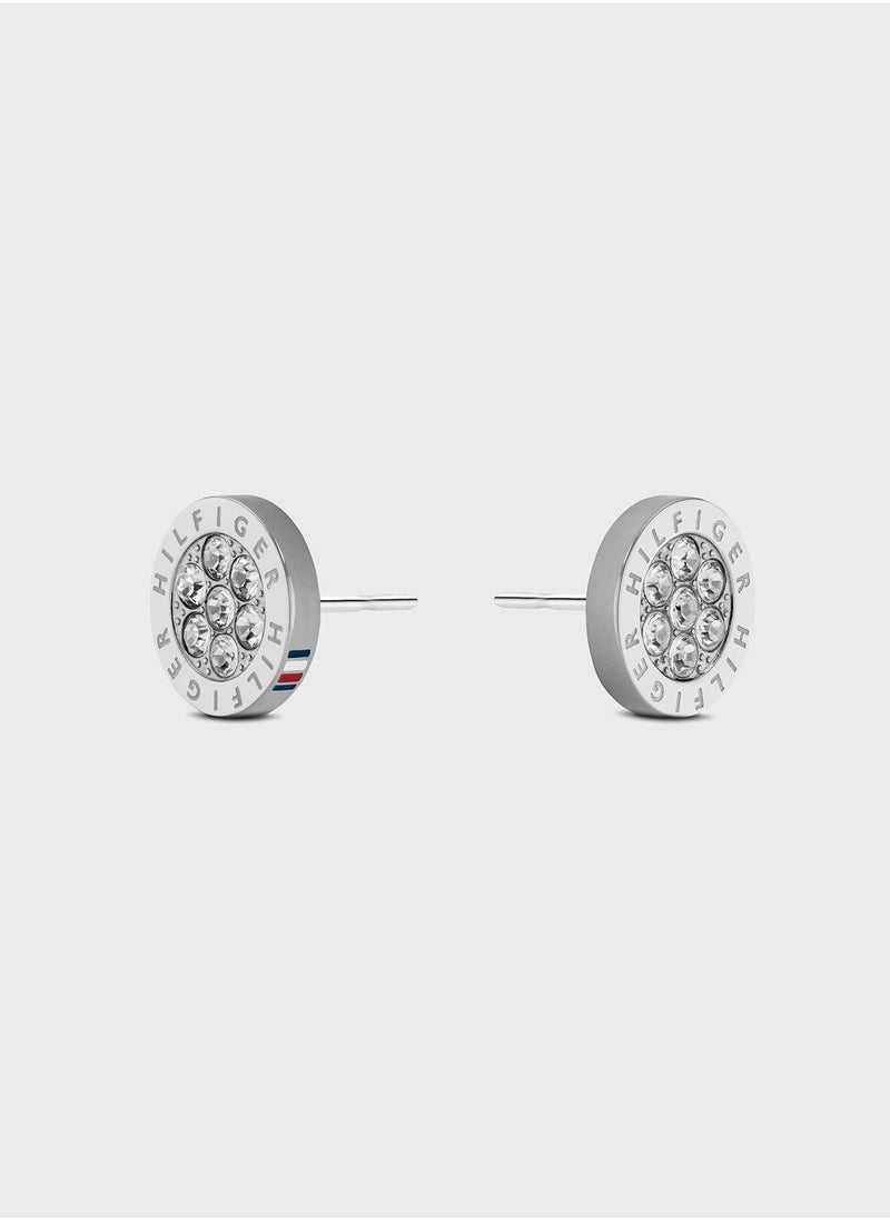 TOMMY HILFIGER - Crystal Stud Earrings - Image 1