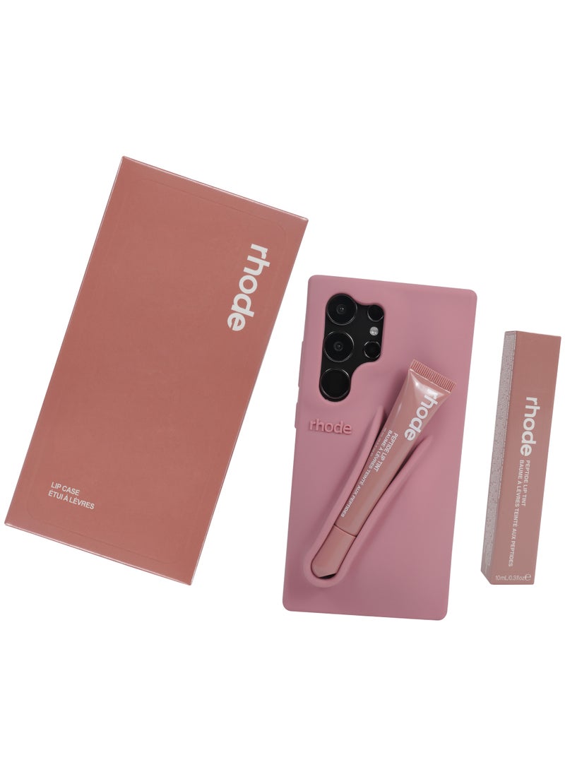 rhode Samsung Silicone Lip Holder for Cell Phone, Lip Gloss Adhesive Sleeve for Phone, Lip Holder Stick-on Phone Case, Back Stick On Holder for Samsung Phones（Toast）  - Image 1