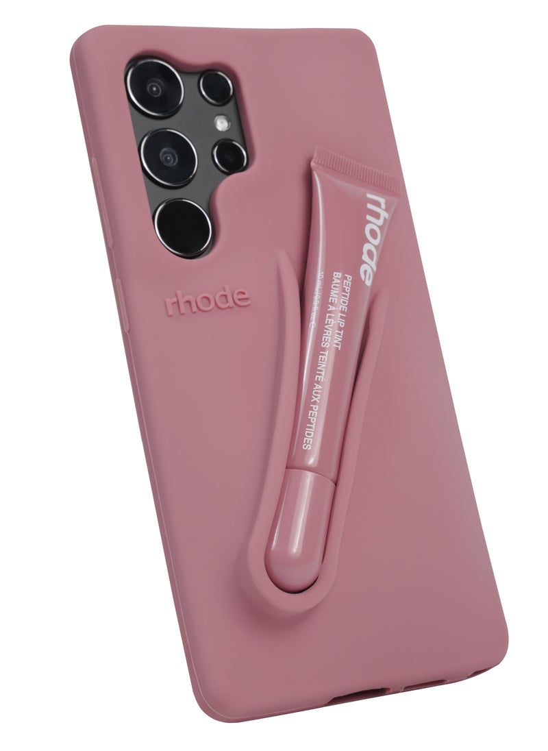 rhode Samsung Silicone Lip Holder for Cell Phone, Lip Gloss Adhesive Sleeve for Phone, Lip Holder Stick-on Phone Case, Back Stick On Holder for Samsung Phones（Toast）  - Image 2