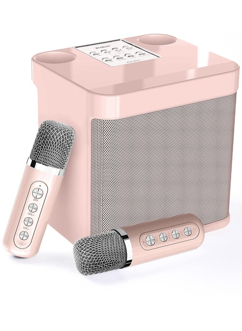 SU.YOSD Karaoke Machine with 2 Microphones,Karaoke Machine for Adults and Kids,Portable Mini Karaoke Speaker PA System,Support Bluetooth/USB/AUX/TF, Karaoke Kit for TV,Home Party, Meeting,Outdoor (Pink) - Image 1