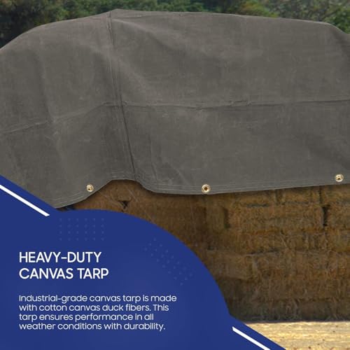 RK Trends Canvas Waterproof Tarpaulin 800 GSM, UV Resistant TARP, Rustproof Reinforced Eyelets Commercial Military Grade, Industrial Tirpal (6Ft X 7.5Ft) - Image 3