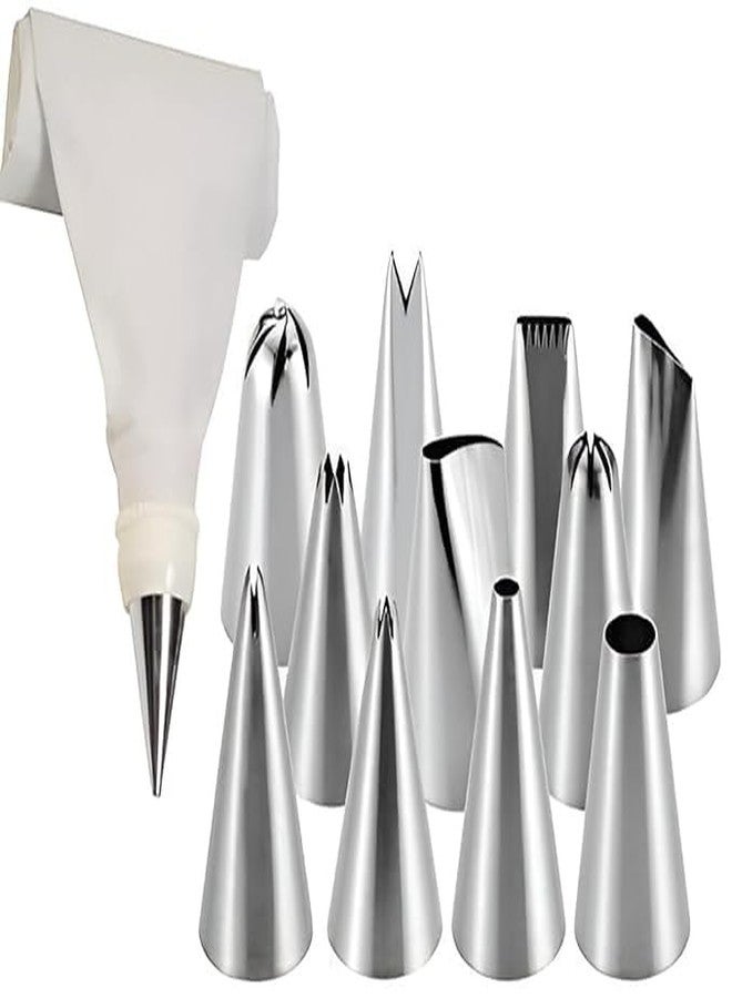 ARMENA 15 Pc Cake Decorating Tool Set with Reusable Piping Bag & Stainless Steel Tips | Icing & Frosting Kit for Cupcakes, Pastry & Fondant | Washable Easy-Clean Baking Accessories - Image 4