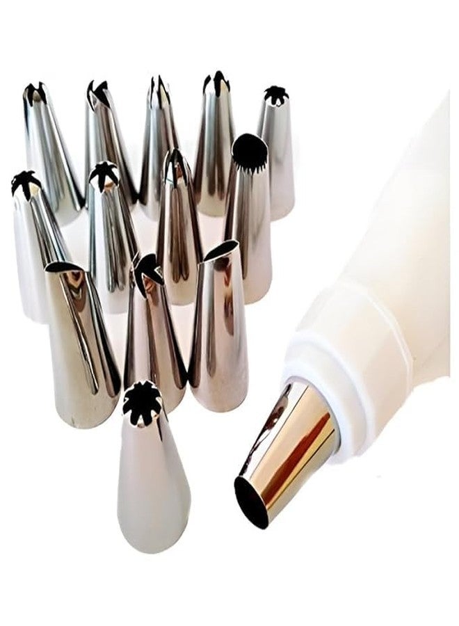 ARMENA 15 Pc Cake Decorating Tool Set with Reusable Piping Bag & Stainless Steel Tips | Icing & Frosting Kit for Cupcakes, Pastry & Fondant | Washable Easy-Clean Baking Accessories - Image 1