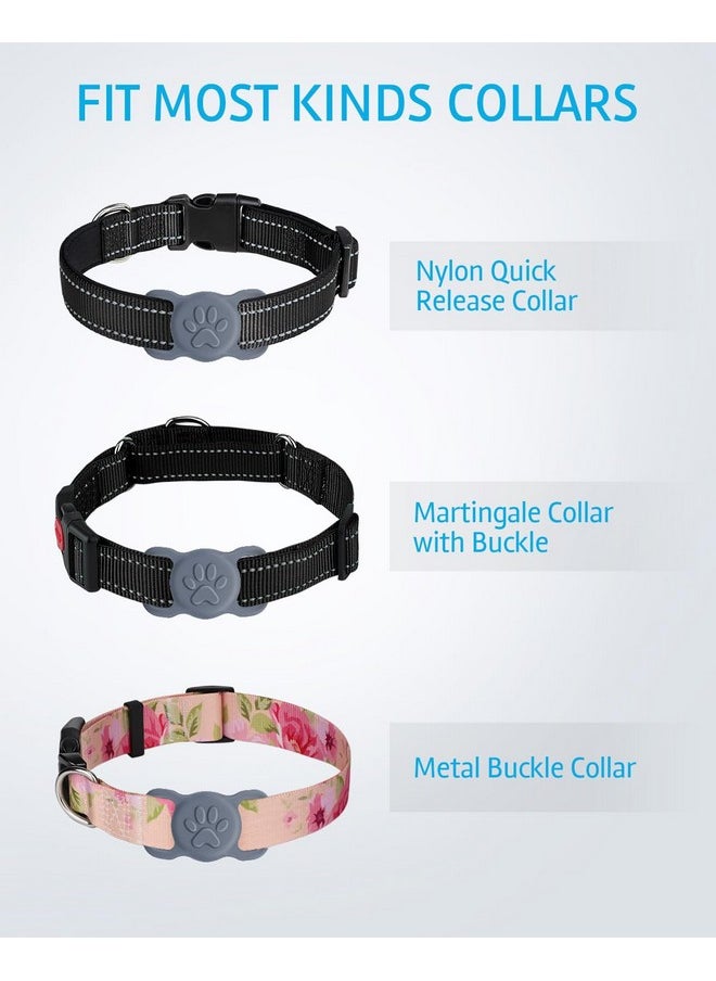 Joytale Joytale 2 Pack Airtag Dog Collar Holder, Elastic Silicone Material with Slide-On Loop, Light and Durable Apple Air tag Holder for Dogs and Cats(Black/Grey)  - Image 4