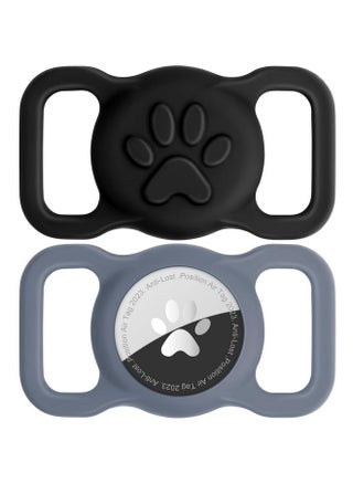 Joytale 2 Pack Airtag Dog Collar Holder, Elastic Silicone Material with Slide-On Loop, Light and Durable Apple Air tag Holder for Dogs and Cats(Black/Grey) - pzsku/Z5BCCF8531D44AC953A8BZ/45/1749115702/6ca413c0-169f-4b53-87fe-3a23796663d9
