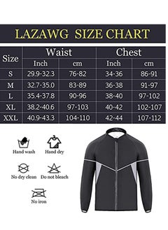 SYOSI Sauna Suit for Men Sweat Sauna Jacket Long Sleeve Workout Zipper Sweat Top Gym Fitness Sauna Shirt(Size L)  - Image 4