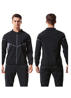 SYOSI Sauna Suit for Men Sweat Sauna Jacket Long Sleeve Workout Zipper Sweat Top Gym Fitness Sauna Shirt(Size L)  - Image 5