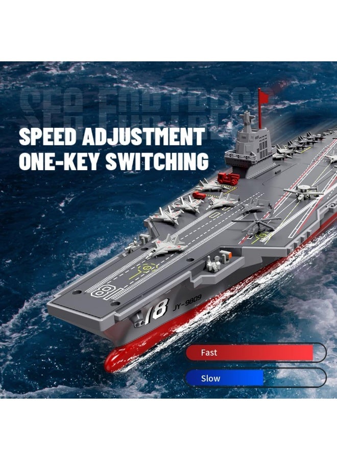 RC Boats for Kids 8-12, 16-inch Warship Battleship Aircraft Carrier with 2 Rechargeable Batteries, 15mph High Speed Remote Control Military Ship for Pool & Lake, Exhibits Model Gift for Boys - Image 3