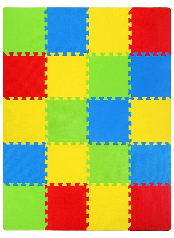 Kangler Kids Puzzle Play Mats, 20pcs Extra Large Colorful Foam Flooring Tiles, Interlocking Floor Mats with Borders for Children Infant Baby Crawling, Exercise, Playroom, Play Area, Baby Nursery - Image 1