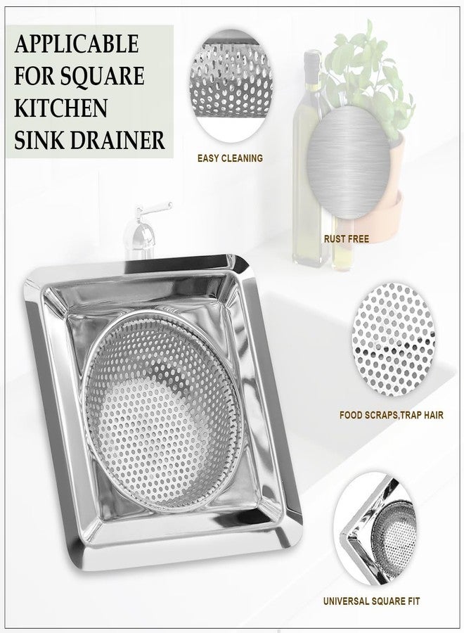 Wildmaker Rust-Proof Premium Kitchen Sink Strainer with Fine Mesh | Sink Drain Strainer for Kitchen, Utility Sinks & Bathroom Prevents Food Wastage & Hair Clogs | (1, Square) - Image 5