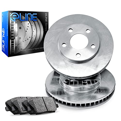 R1 Concepts Front Brakes and Rotors Kit |Front Brake Pads| Brake Rotors and Pads| Ceramic Brake Pads and Rotors |fits 2015-2021 Jeep Renegade, 2016-2019 Fiat 500X, 2017-2021 Jeep Compass - Image 1
