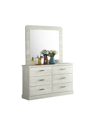 Zirco 6 Drawer Dresser With Mirror Durable Vanity Table Dressing Makeup Desk With Storage Modern Design Bedroom Furniture L 120x39x183.4 Cm White Oak - pzsku/Z5BCD1E99476B6F4856F4Z/45/1747201942/14afabcd-a598-4174-b9ec-9cdf364f6edc