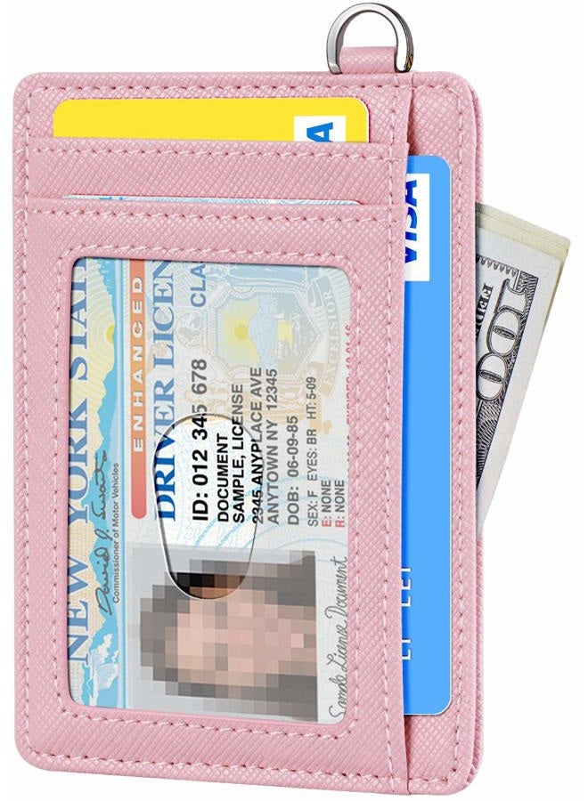 FurArt Minimalist Slim Wallet, Credit Card Holder with RFID Blocking for Women Men, Disassembly D Shackle Pink Saffiano - Image 2