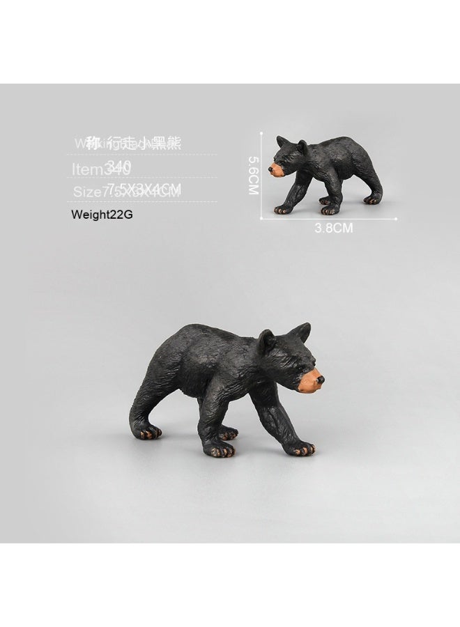 NIBEMINENT Miniature Black Bear Realistic Animal Figurine