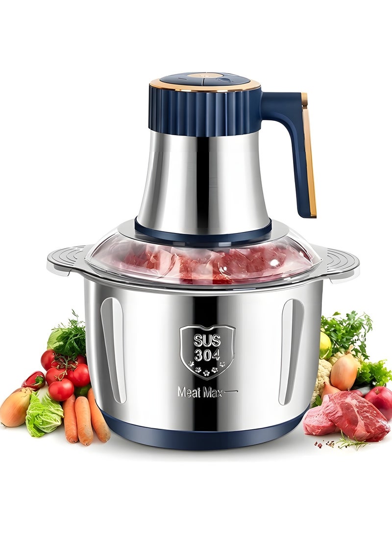 Beauenty 5L Electric Food Chopper,500W Stainless Steel Meat Grinder Electric,5-Speed Mode,Multi-Function Food Processor for Dough Stirring,Onion,Meat,Fruits, Garlic,Vegetables,Baby Food - Image 1