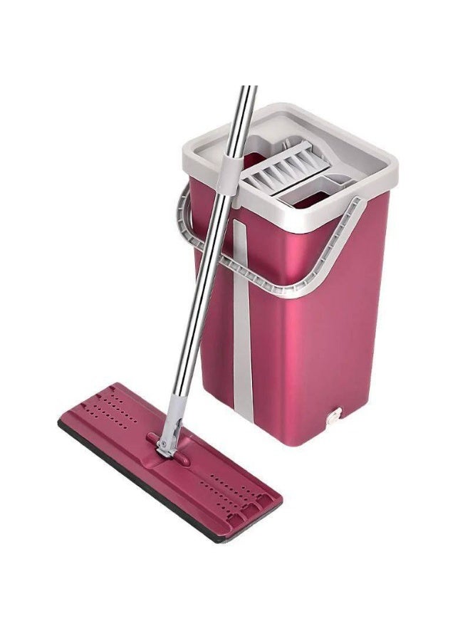 دلو ممسحة مع ممسحة مسطحة مناسبة لجميع أنواع الأرضيات الملساء