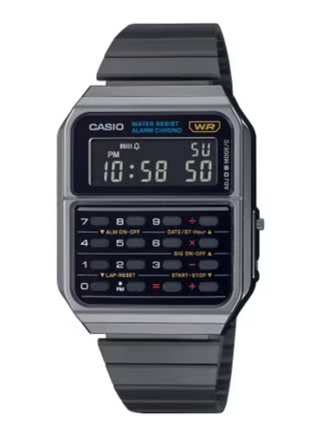 Casio Vintage Digital Calculator Stainless Steel Watch CA-500WEGG-1BDF - Image 1