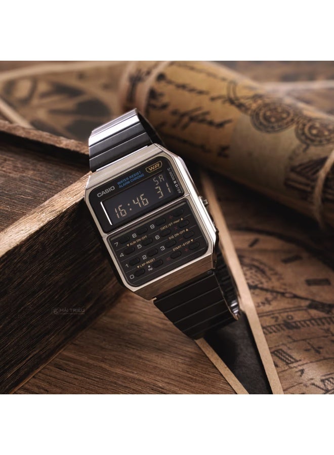 Casio Vintage Digital Calculator Stainless Steel Watch CA-500WEGG-1BDF - Image 2