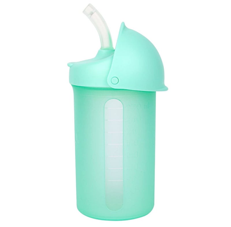 Boon Swig Insulated Silicone Straw Sippy Cup - Flip Top Spill Proof Toddler Straw Cups - Baby and Toddler Feeding Supplies - Baby Travel Essentials - 9 Oz - Mint - Image 1