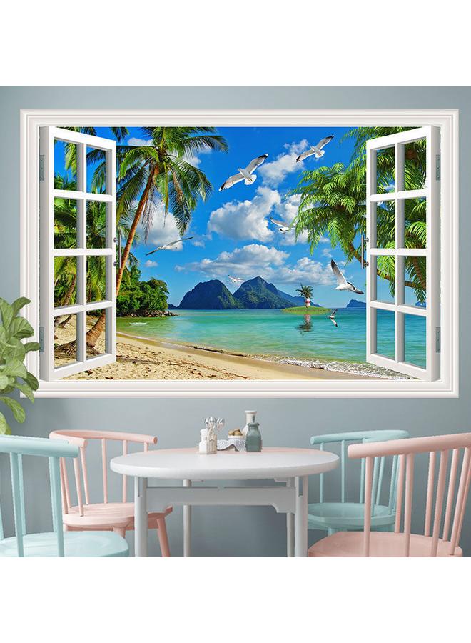 Bluejw Ci Yan Stickers Three-dimensional Fake Window Wall Stickers Decorative Painting Bedroom Living Room Dining Room Background Wall Self-adhesive Landscape Mural - Image 2