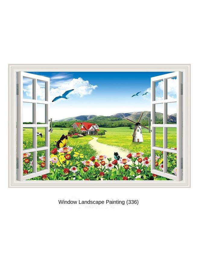 Bluejw Ci Yan Stickers Three-dimensional Fake Window Wall Stickers Decorative Painting Bedroom Living Room Dining Room Background Wall Self-adhesive Landscape Mural - Image 1