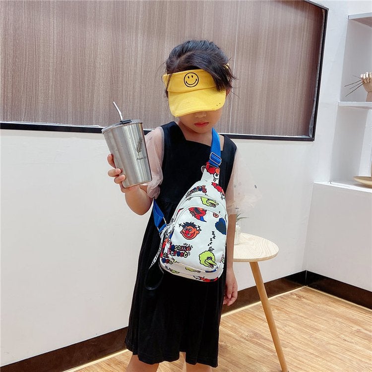 Bag Children'S Bag New 2021 Crossbody Shoulder Bag Boys' Chest Bag Korean Cartoon Canvas Sesame Street Coin Purse - Image 5