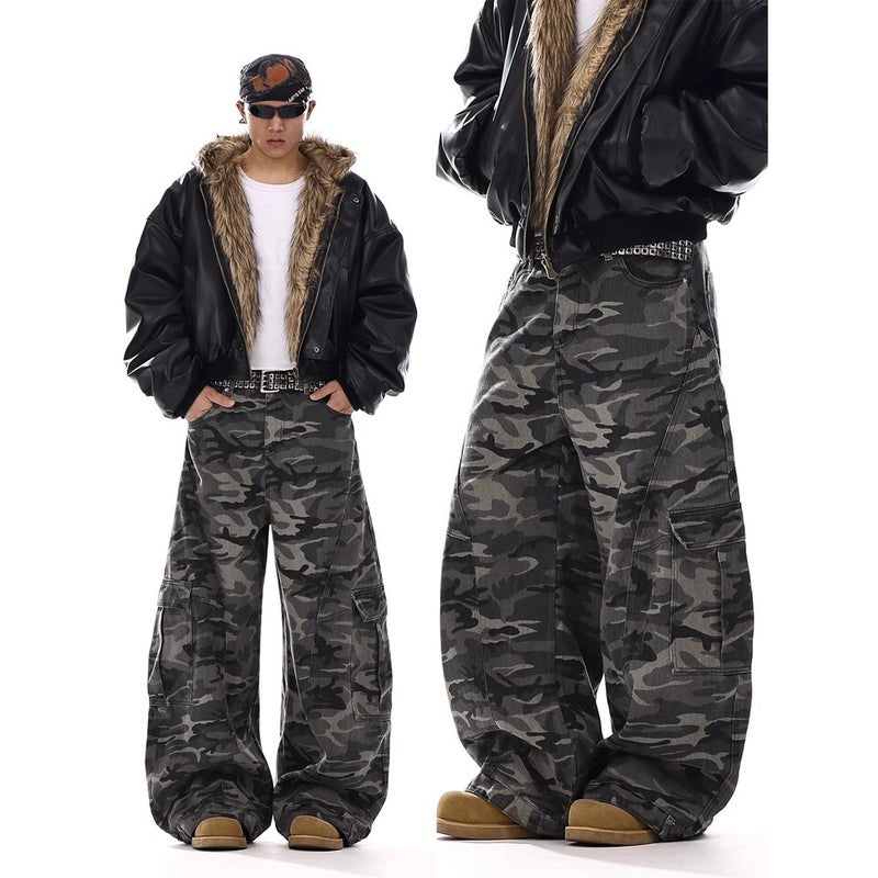 Unisex Classic Denim Jeans Loose Fit Daily Outdoor Wear - Image 2