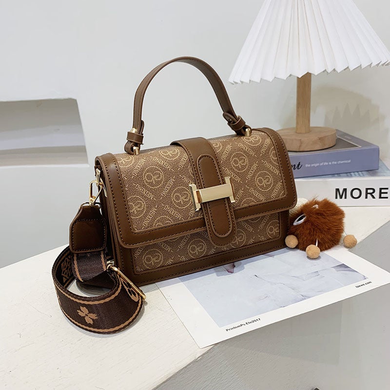 Retro Letter Print Handbag For Women, Checkered Pattern Crossbody Bag, Urban Trendy Small Square Bag, Commuter Quilted Fashion - Image 2